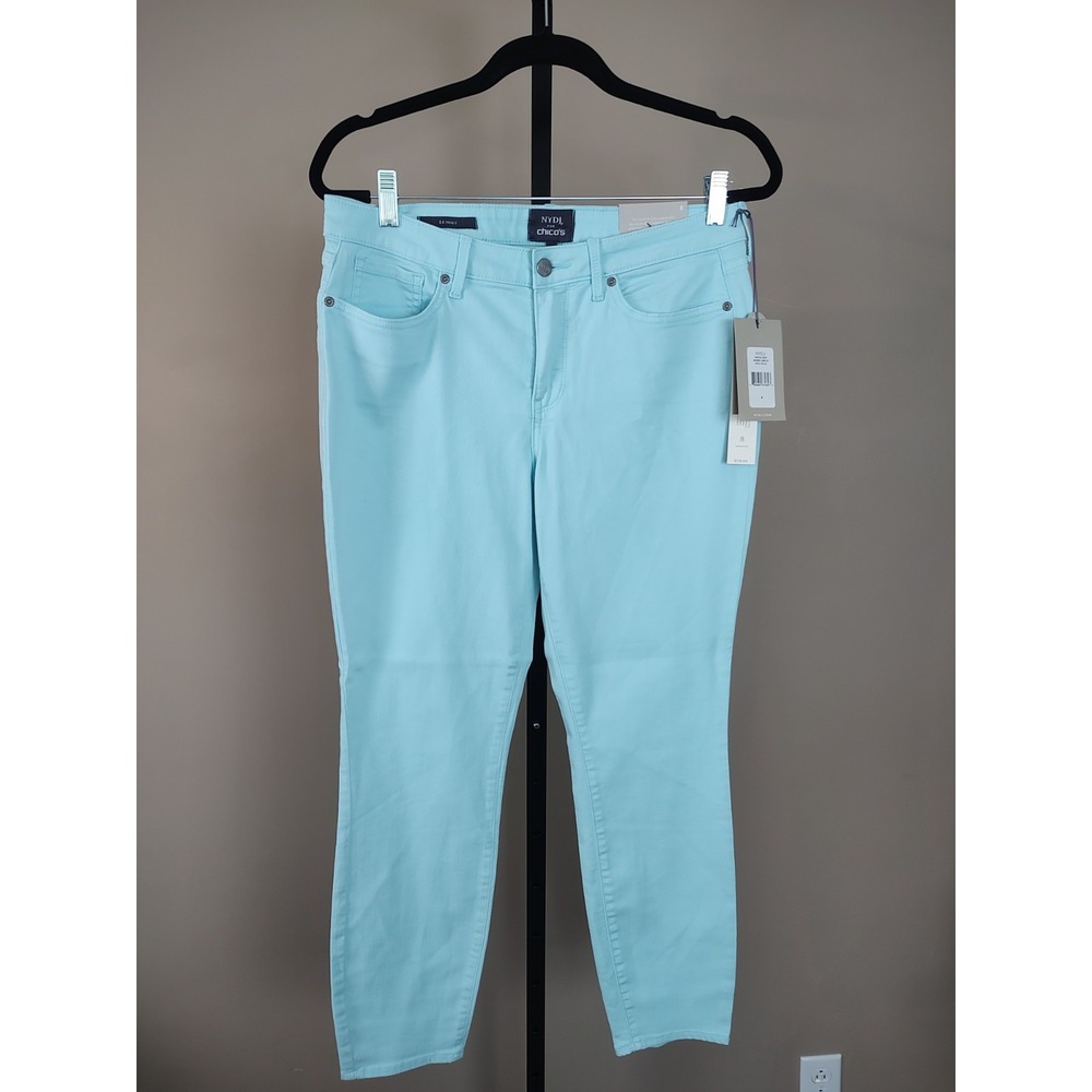 NYDJ For Chicos‎ Light Blue Lift + Tuck 5-Pocket Ankle Jeans - Size 8 NWT